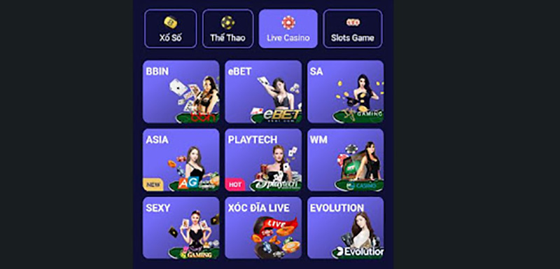 Các sảnh game live hot nhất wibo88