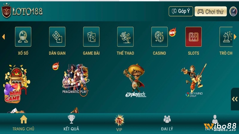 App loto188 có đa dạng các trò chơi