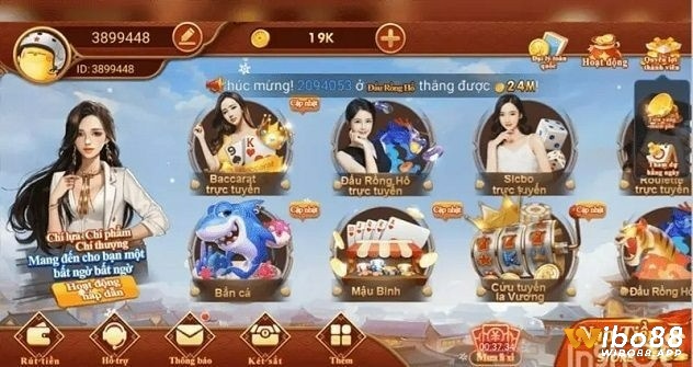 Đa dạng các thể loại game bài tại CF68