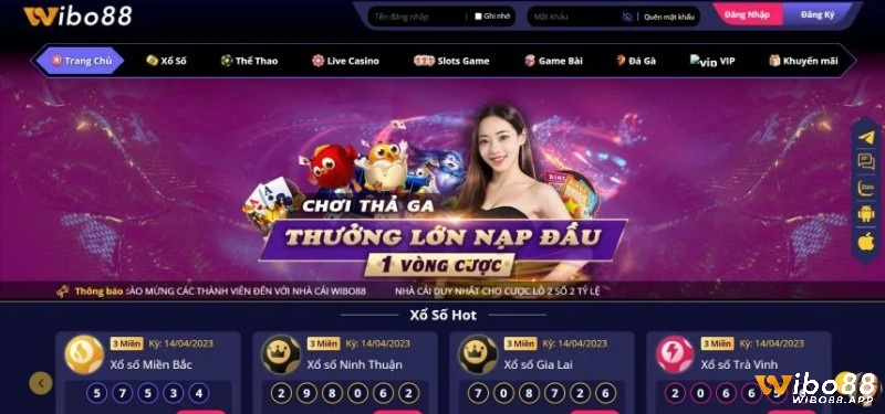 Đánh bài online ăn tiền thật tại wibo88