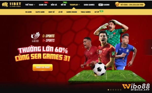 Giao diện của kèo nhà cái Việt Nam 11BET