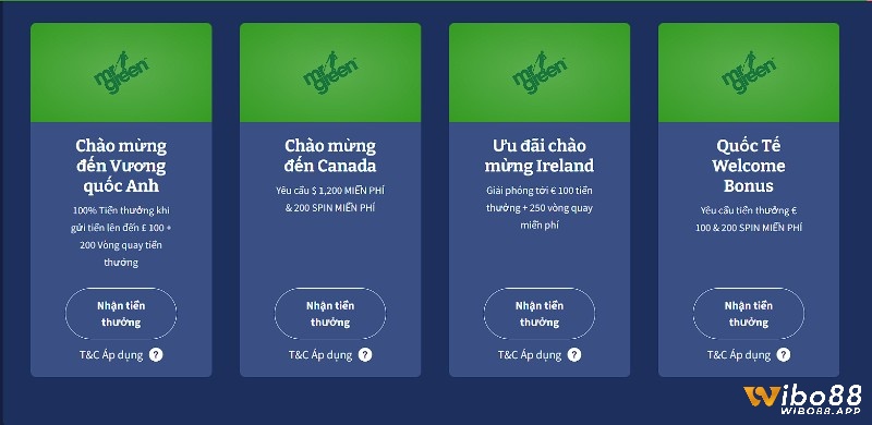 Mr Green là casino danh tiếng đã đăng ký giấy phép tại Vương quốc Anh