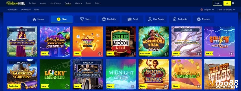 William Hill còn có các trò chơi độc quyền