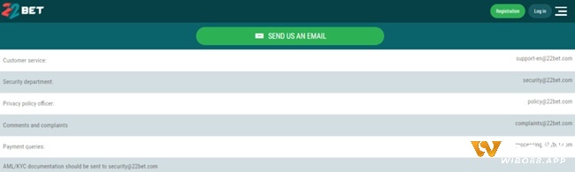Liên hệ bộ phận chính sách tại 22bet khi có thắc mắc liên quan đến chính sách, điều khoản