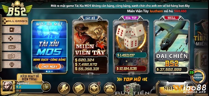 Cổng game tài xỉu b52 được nhiều cược thủ yêu thích và lựa chọn