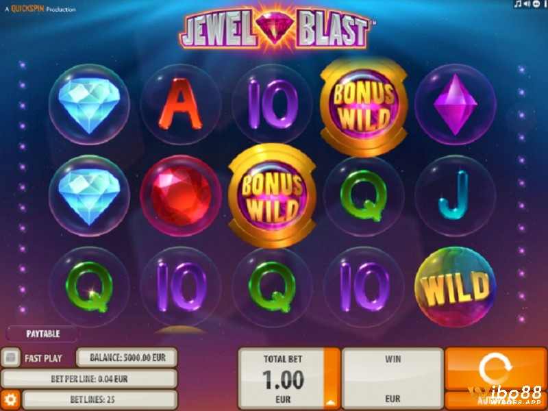 JewelBlast được phát triển bởi Quickspin