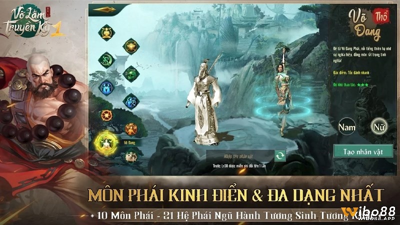 Hệ thống môn phái trong game Võ Lâm Truyền Kỳ Mobile đa dạng