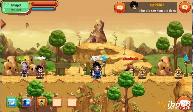 Đồ họa 2D của Game Chú Bé Rồng Online thiết kế đa dạng