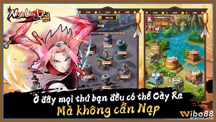 Game Ninja Làng Lá với nhiều mini game để người chơi nhận về những phần quà hấp dẫn