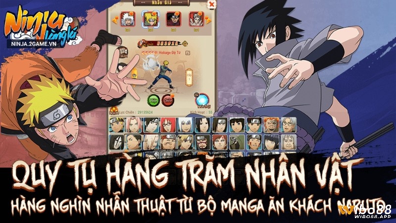 Tham gia Game Ninja Làng Lá để trải nghiệm đa dạng nhân vật