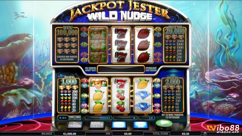 Jackpot Jester Wild Nudge Jackpot có hai bộ guồng 3x3